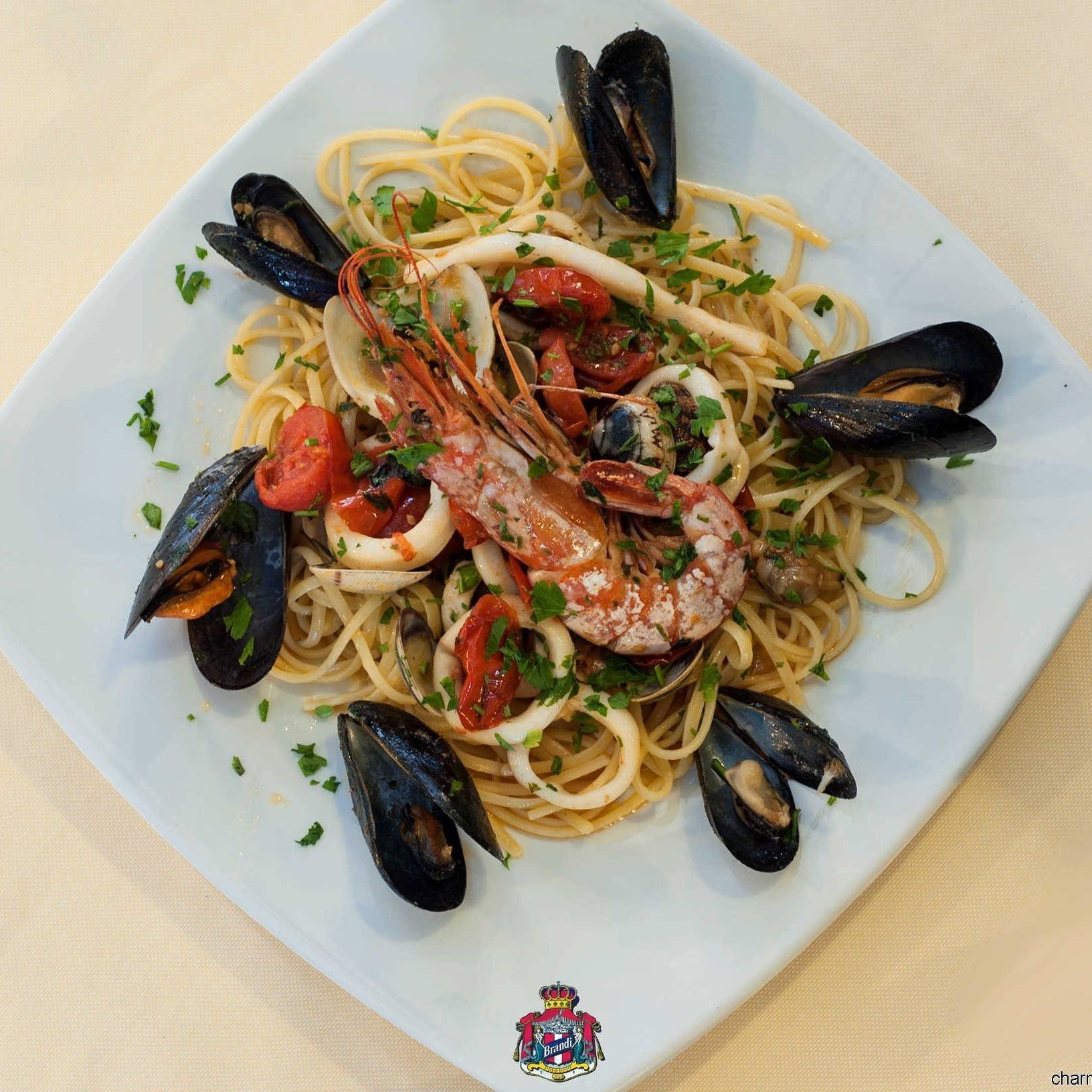 SPAGHETTI ALLA PESCATORA - Tomato sauce with mussels, clams, shrimps - € 9.00